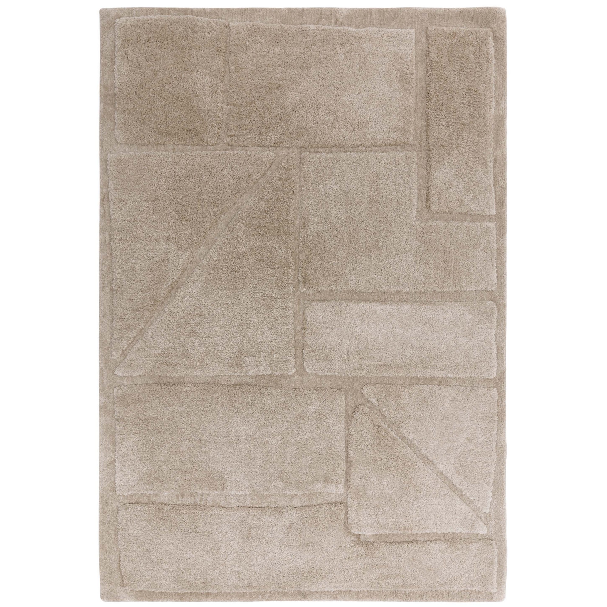 Horizon 2 Modern Geometric Textured Rugs In Sand Natural